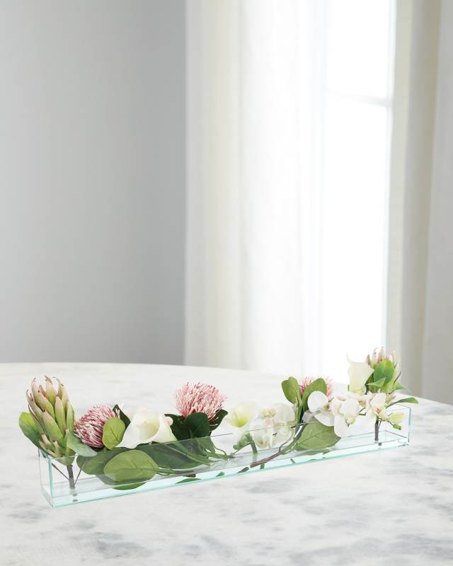 Tropical Paradise 41" Faux Floral Arrangement in Glass Container